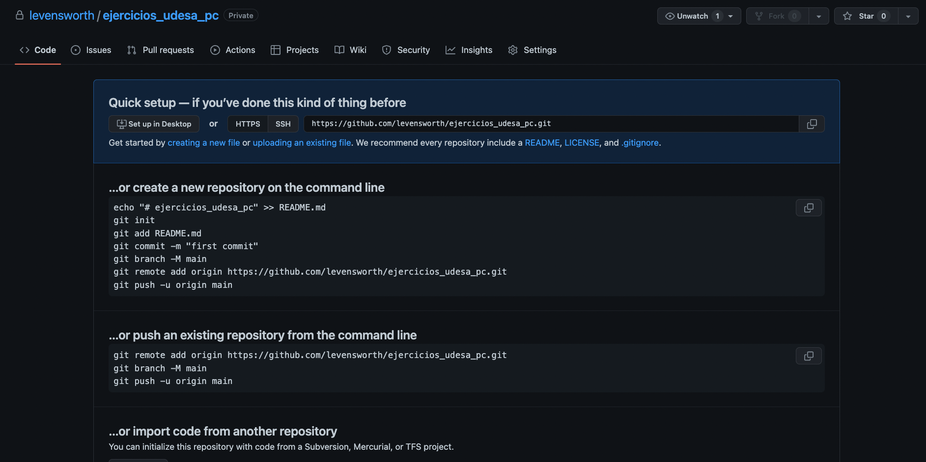 New Github repo empty